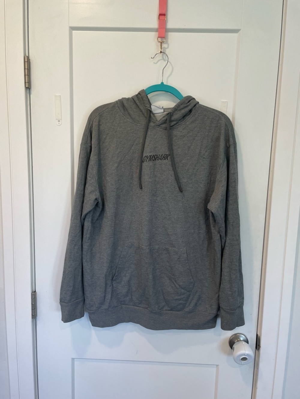 Gymshark Men's Heather Gray Hoodie with Subtle Logo